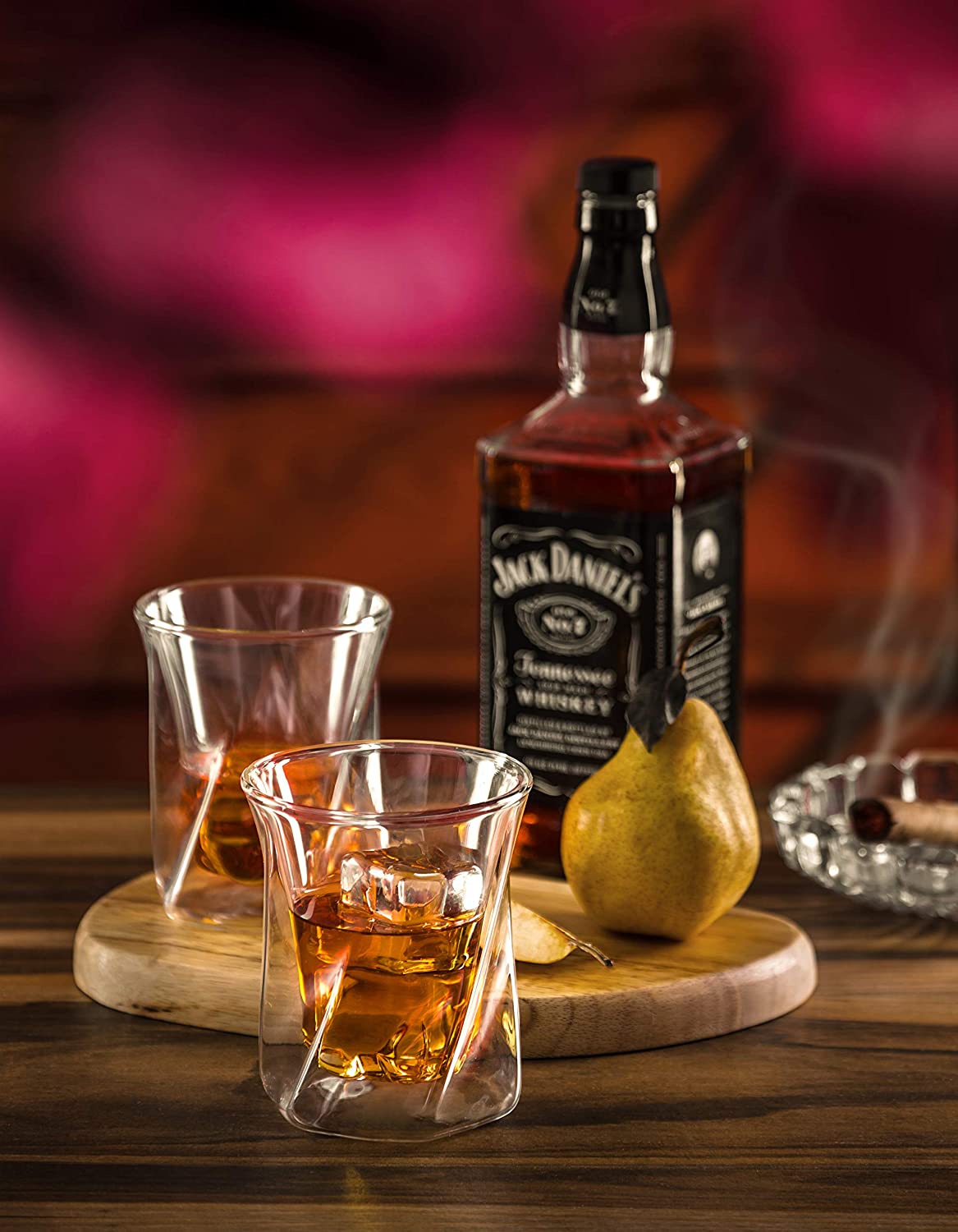 Double Wall Insulated Hexagon Shape Whiskey Glass 350 ML (Set of 2)