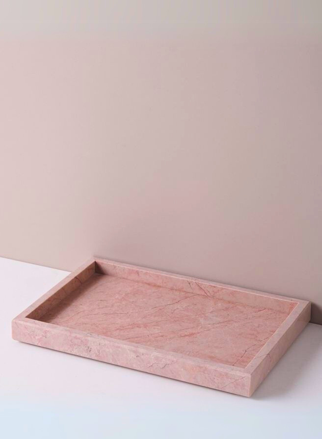 1Chase Natural Pink Marble Rectangular Tray – Elegant Serving Tray for Home Décor, Coffee Tables & Organizing Essentials