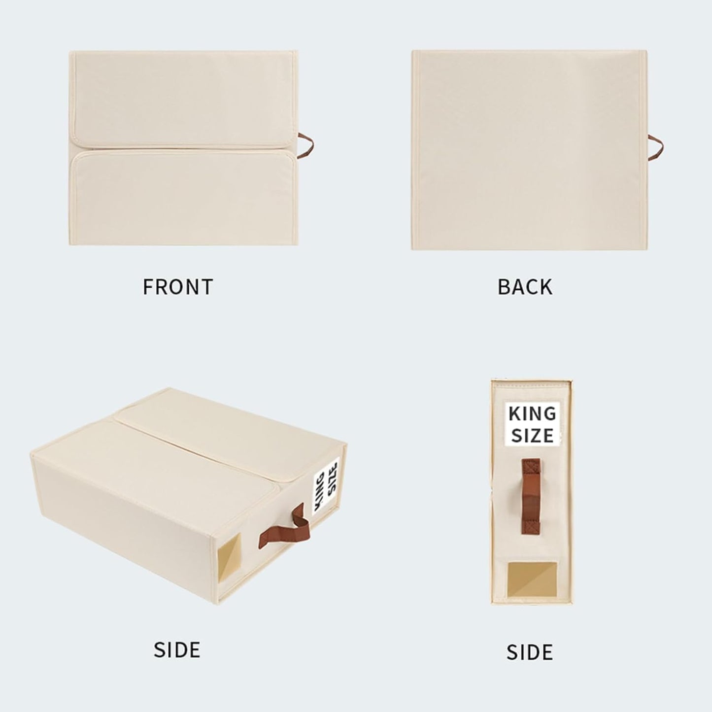 Bed Sheet Organizers and Storage - 4-Pack Foldable Linen Closet Organizer with Clear Window, Sheets Set Folder Keeper, Bedding Storage Box for Bed Sheets and Pillows, Cube Organizer. (BEIGE)