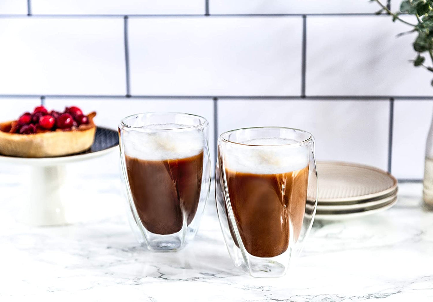 Double Wall Insulated Twist Glass Cups 350 ML (Set of 2)