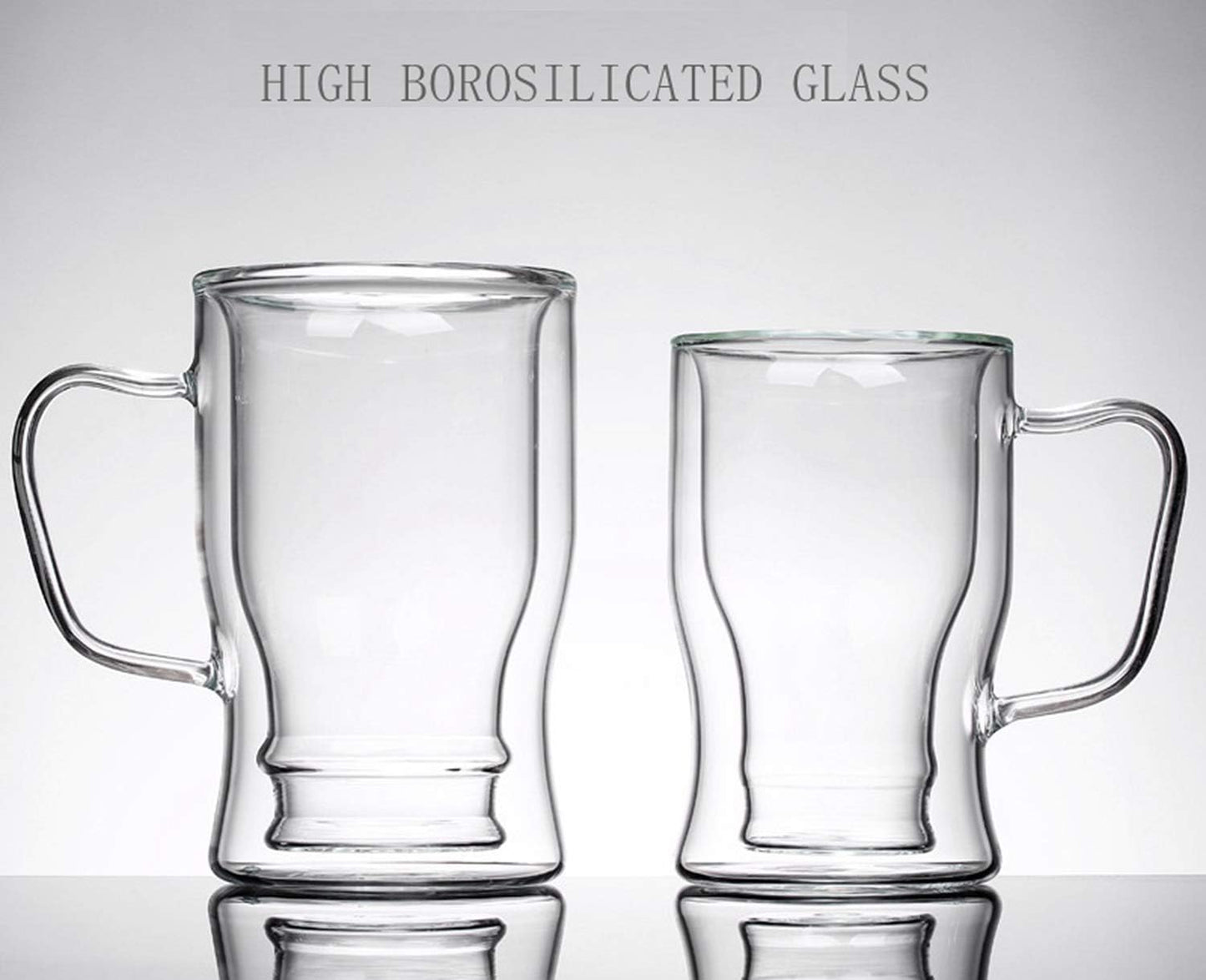 Beer Glass Mug Insulated Mug,23 oz/650ml Double Wall Mugs Pub Glass for Cold Drink and Hot Coffee, Insulated Mugs Cup, Borosilicate Glassware Bar Glass Drinking Glasses.