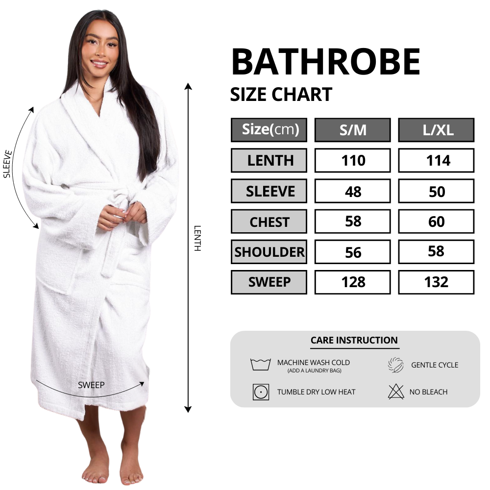 1CHASE Luxury Cotton Bathrobe Ultra Soft, 100% Cotton Shawl Collar Robe for Men & Women, Hotel & Home Comfort (L/XL), Grey