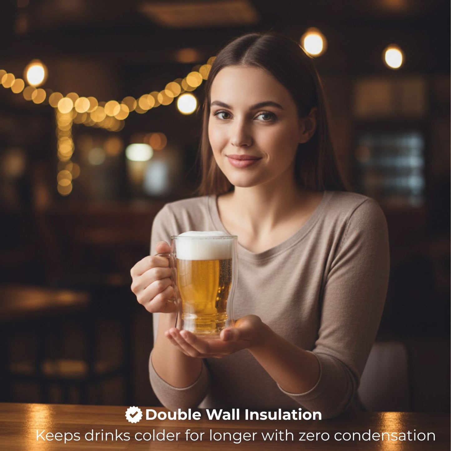 Beer Glass Mug Insulated Mug,23 oz/650ml Double Wall Mugs Pub Glass for Cold Drink and Hot Coffee, Insulated Mugs Cup, Borosilicate Glassware Bar Glass Drinking Glasses.