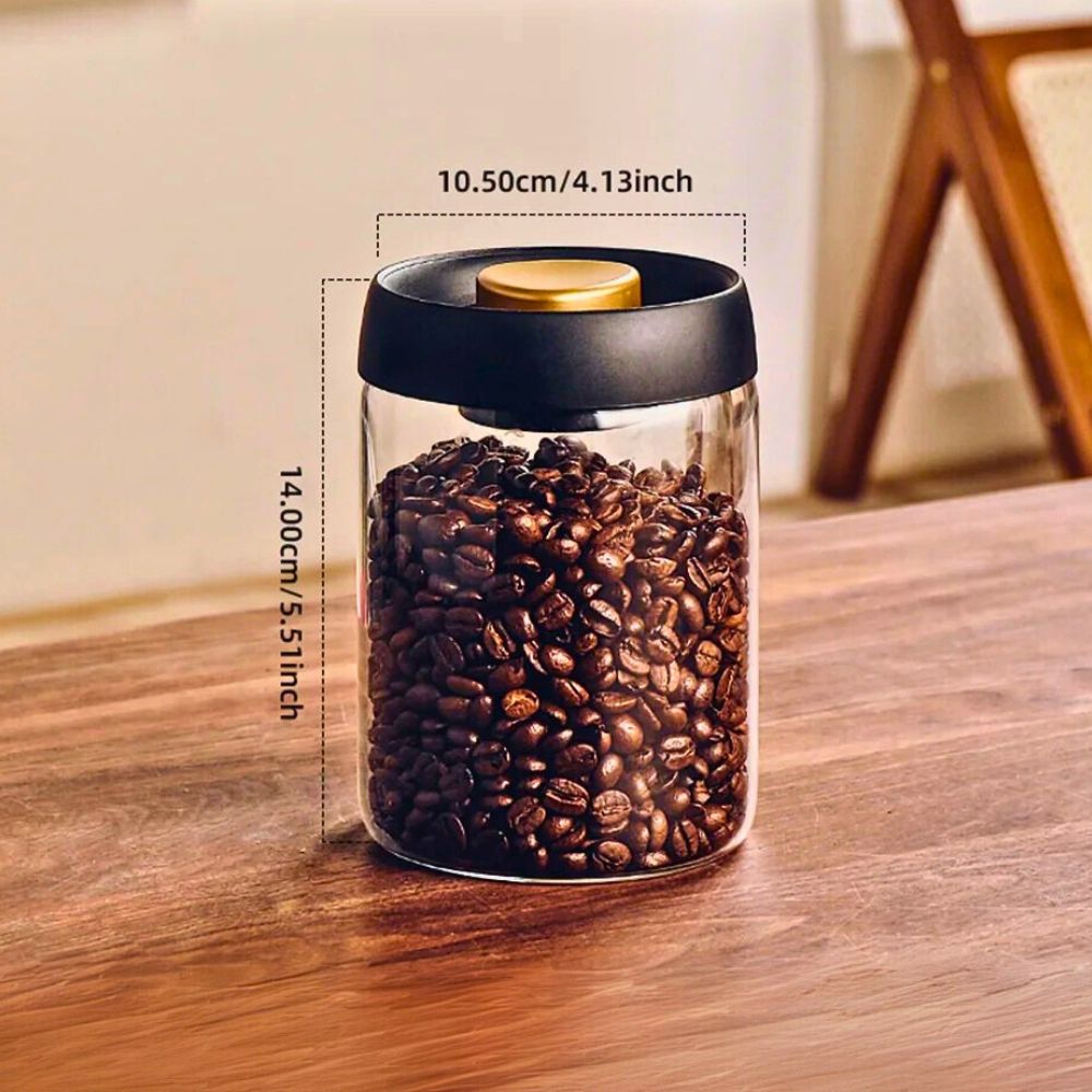 Vacuum Sealed Borosilicate Glass Jars – 600ML Airtight Food Containers for Kitchen & Pantry (Set of 2)