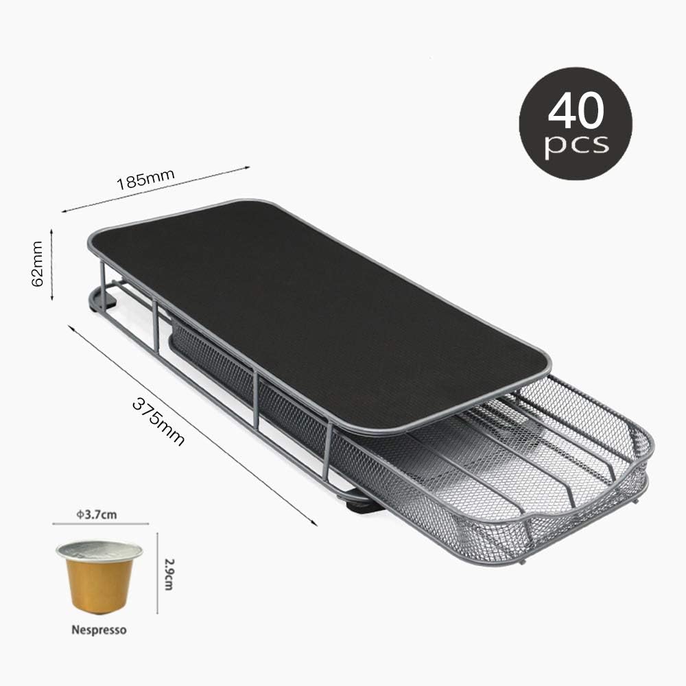 40 Capsules Nespresso - Stylish Coffee Capsule Storage Steel Drawer