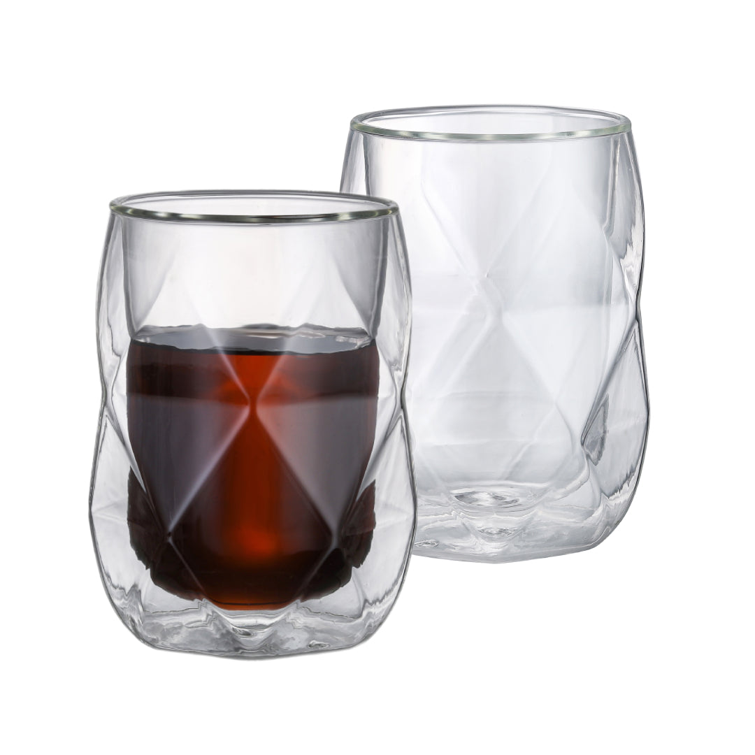 Buy Double Wall Irish Glass Coffee Mugs 300 ML, 1CHASE