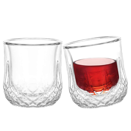 Double Wall Insulated Whisky Crystal Glass 250ML (Set of 2)