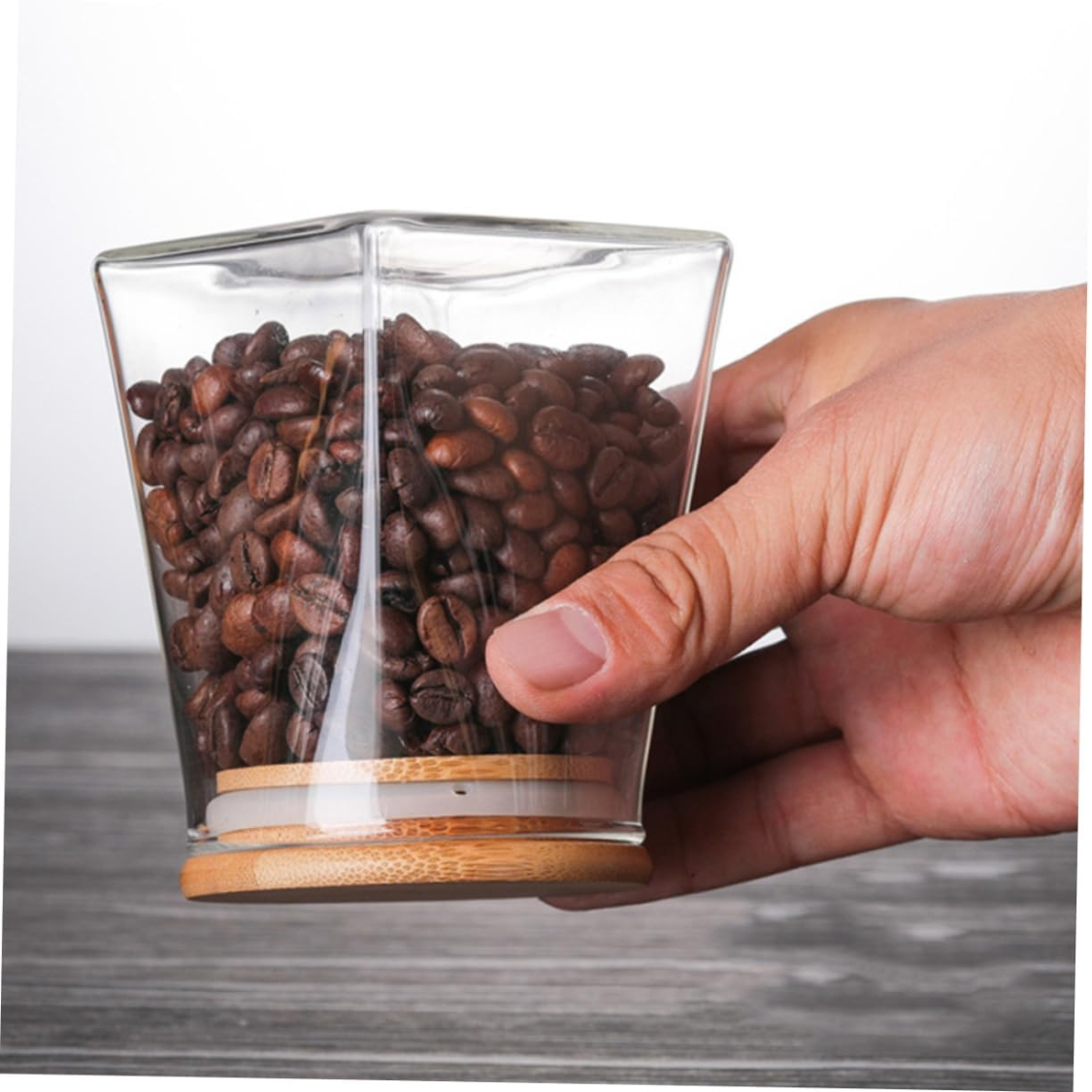 Borosilicate Glass Jar Rectangle with Bamboo Lids, Glass Airtight food Storage Containers