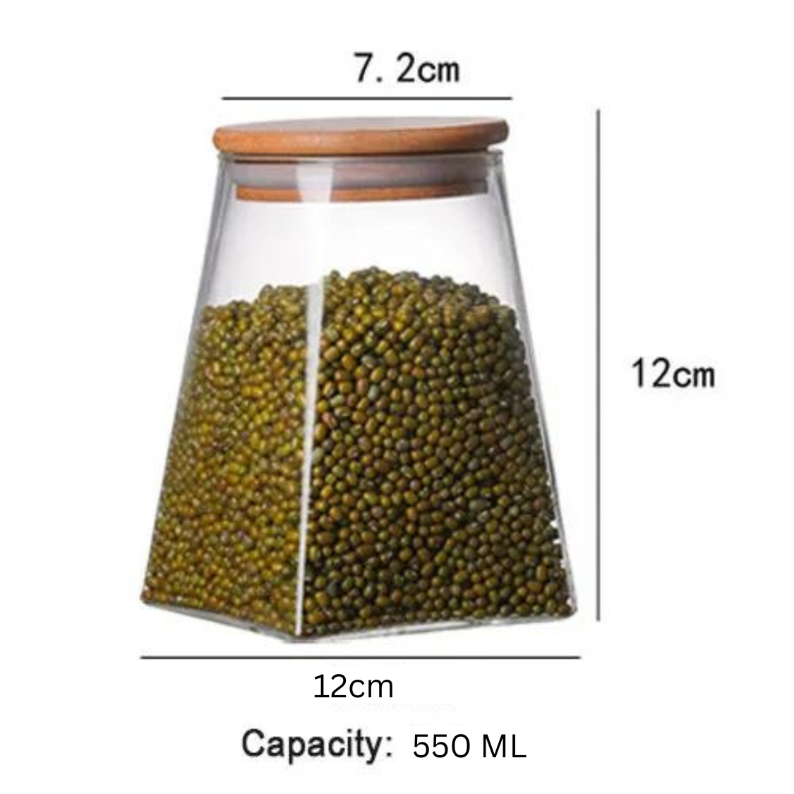 Borosilicate Glass Jar Rectangle with Bamboo Lids, Glass Airtight food Storage Containers