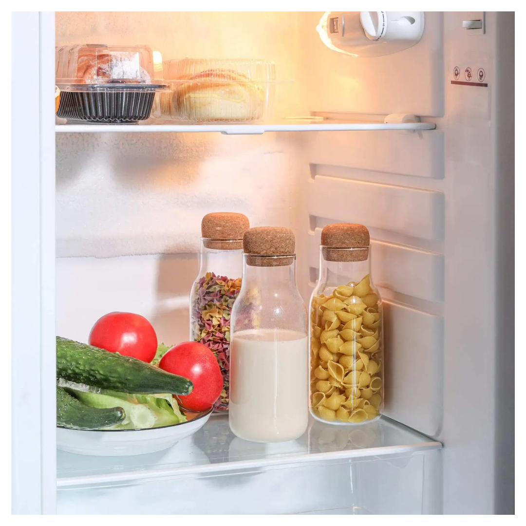 Borosilicate Storage Jar with Cork Lid-Cork Stopper Storage Glass bottle 750 ML (Pack of 3)