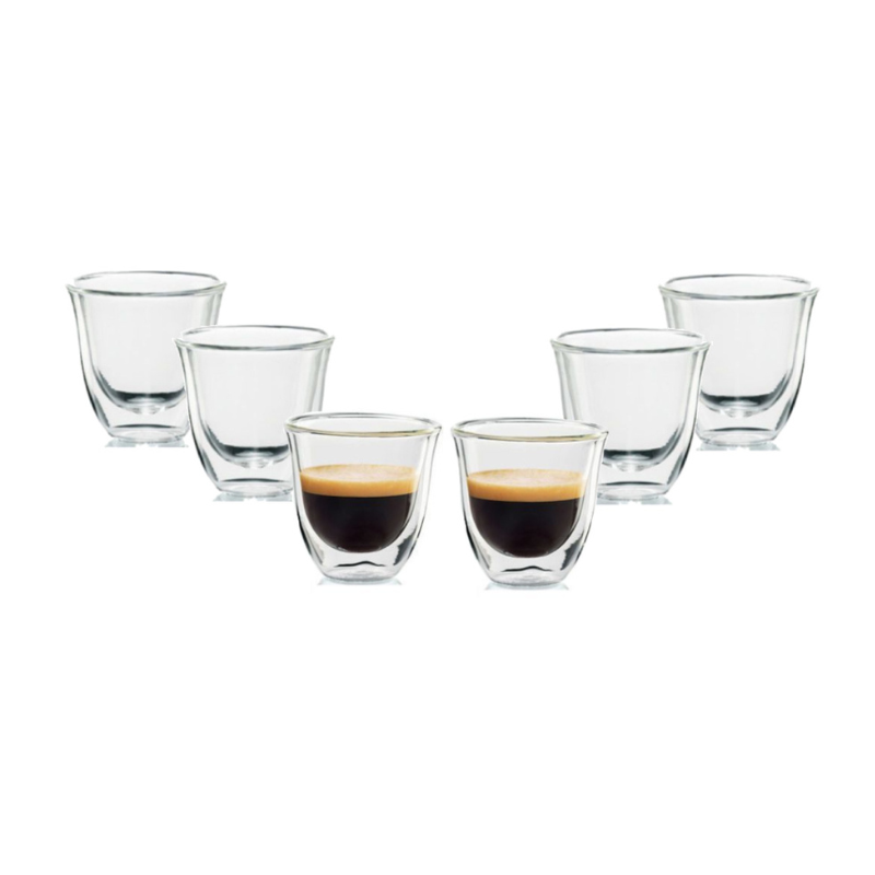 1CHASE Borosilicate Double Wall Turkish Espresso Coffee Cup, 80 ML -6Pcs Set