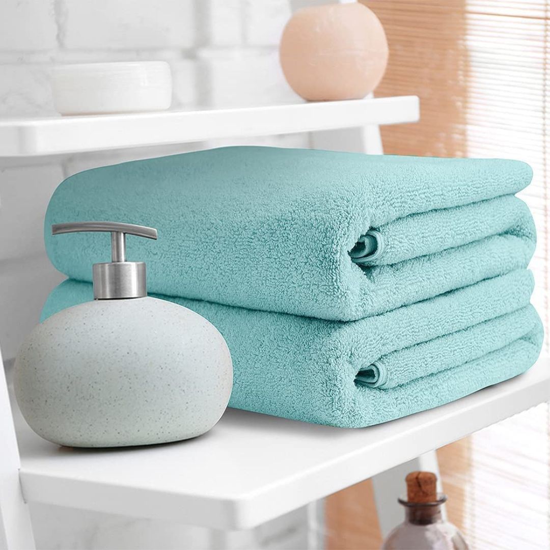 100% Cotton Bath Towels Set of 2 Navy Blue