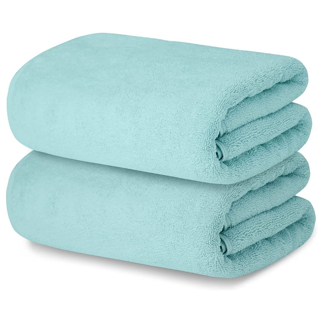 100% Cotton Bath Towels Set of 2 Navy Blue