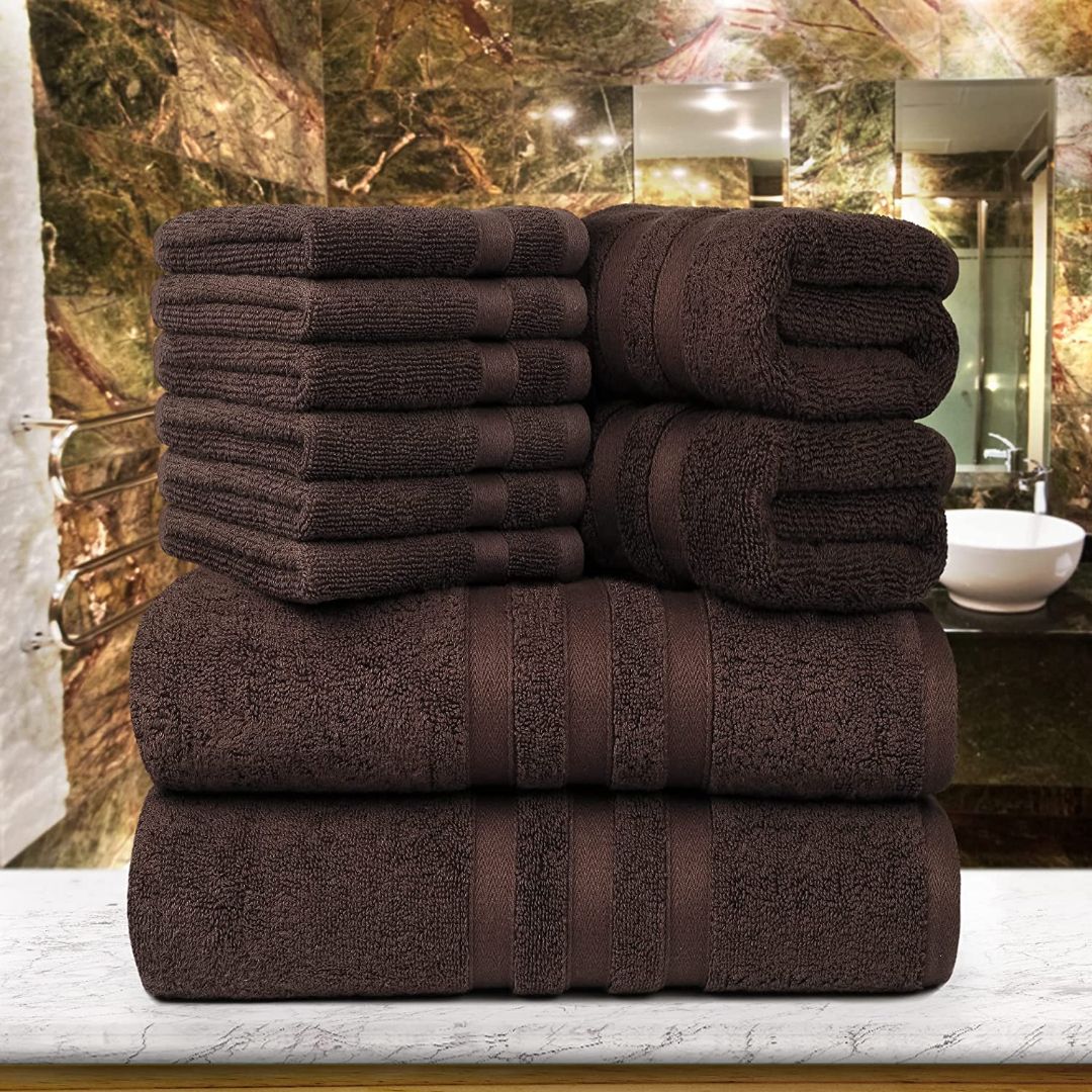 Towel Set - 2 Bath Towels, 2 Hand Towels and 6 Washcloths
