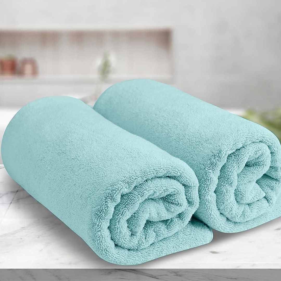 100% Cotton Bath Towels Set of 2 Navy Blue