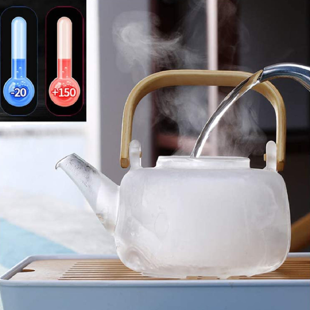 Glass Teapot 1000 ML With Infuser And Bamboo Handle