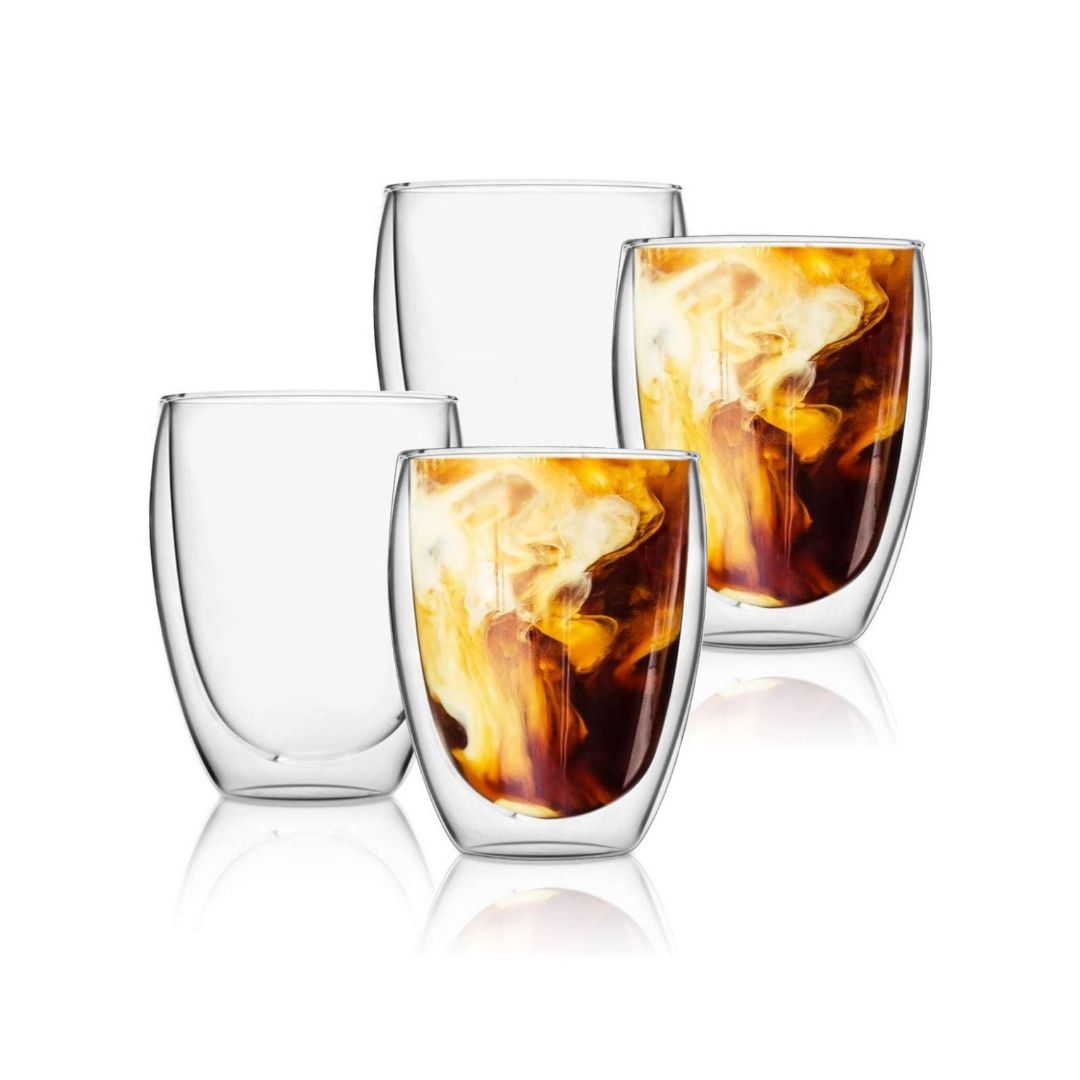 Double Wall Insulated Coffee Tea Cups 350 ML (Set of 4)