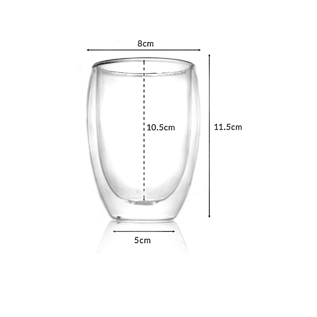 Double Wall Insulated Coffee Tea Cups 350 ML (Set of 4)