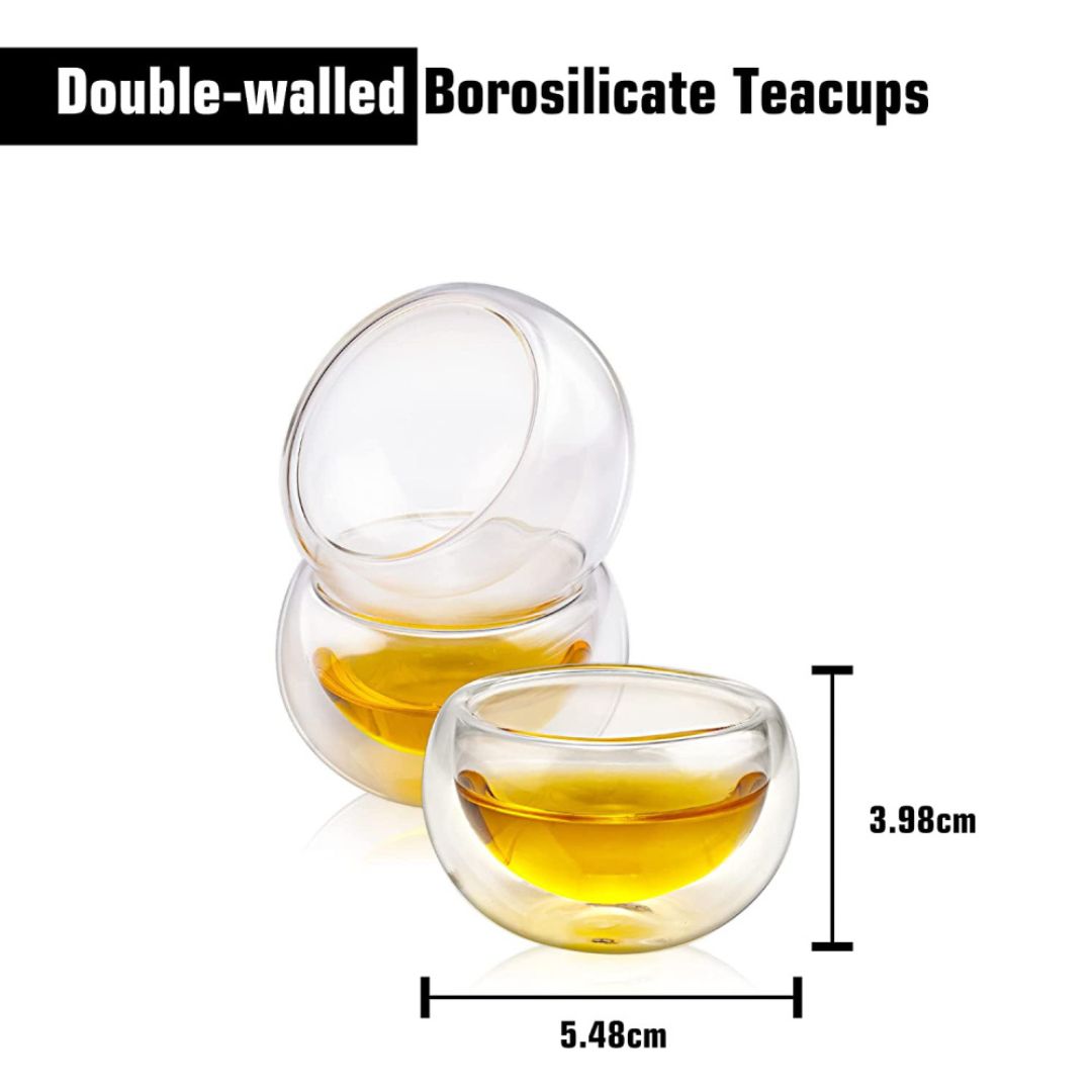 Bộ 6 tách cà phê, trà thủy tinh Borosilicate treo tường đôi 50 ML