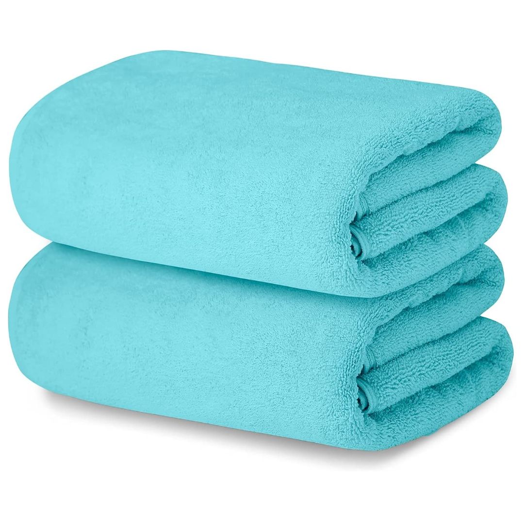 100% Cotton Bath Towels Set of 2 Navy Blue