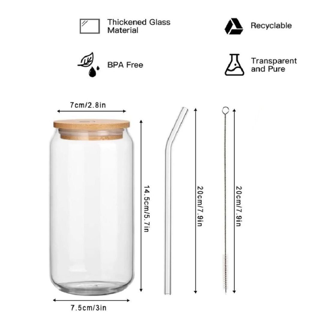 Borosilicate Glass Mason Jar With Bamboo Lid Set Of 4 (550 ML)
