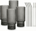 Smoky Grey Borosilicate Glass Tumbler Set 450ML,Set of 4