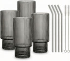 Smoky Grey Borosilicate Glass Tumbler Set 450ML,Set of 4