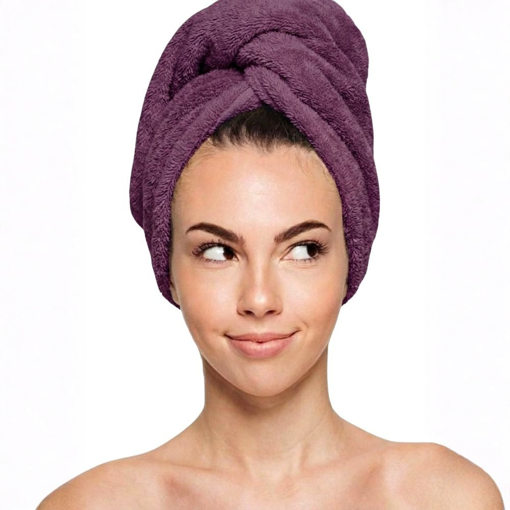 Premium Cotton Hair Towel Wrap – Super Absorbent Terry Turban