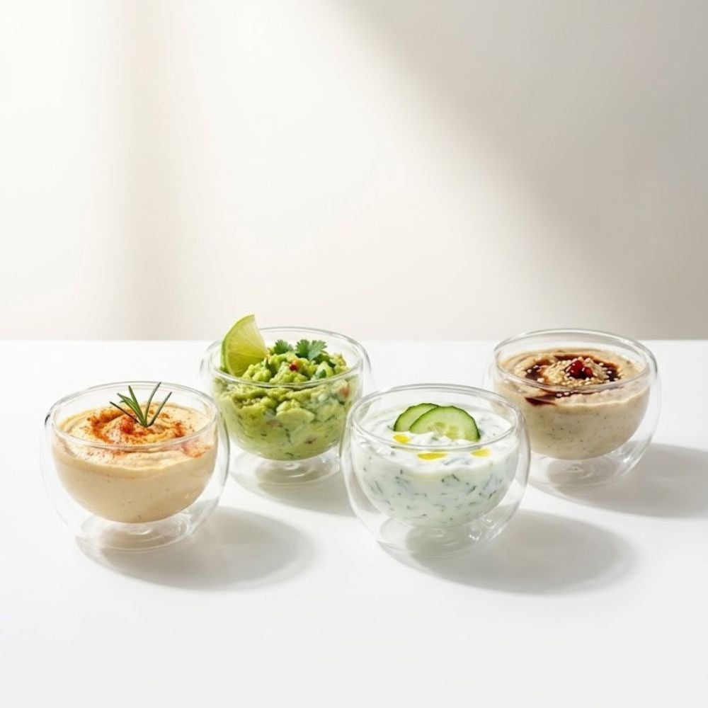 Double Wall Borosilicate Serving Bowls 100ML – Set of 4