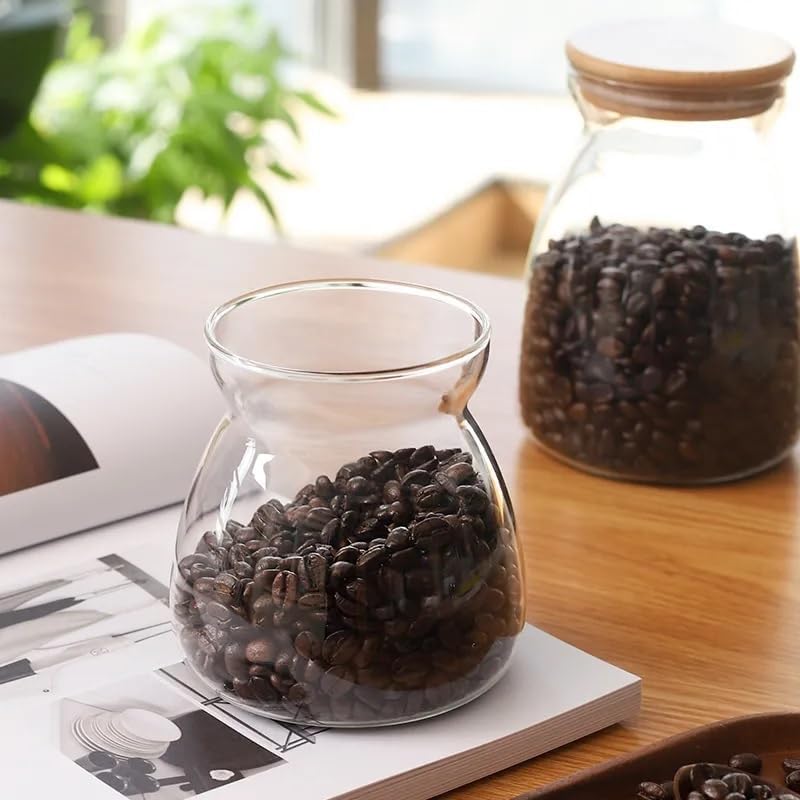 Borosilicate Glass Storage Jar With Bamboo Lid 600 ML (Set of 3)