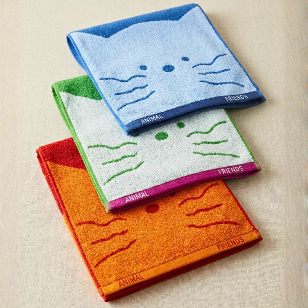Kids Cute Cat Hand Towel Set – 3 Piece Cotton