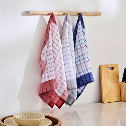 Polycotton Waffle Kitchen Towels 45x65 cm – 12 Pack Absorbent, Quick-Drying Dish Towels for Home, Cooking, Cleaning & Drying