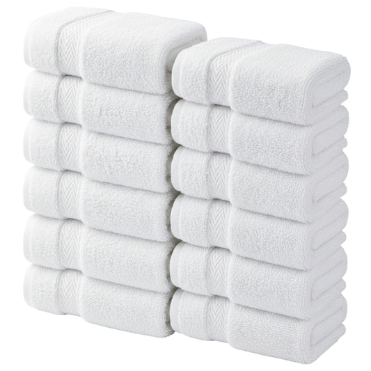 Luxury Cotton Face Towels Set of 12 – 100% Cotton 600 GSM Ultra Soft & Absorbent, Hotel & Spa Quality Quick Dry Towels for Face, Hands & Guests