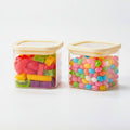 1CHASE Square Glass Storage Jars – 900ML (Set Of 2) | Airtight & Stackable Borosilicate Food Storage Jars with Silicone Lids for Kitchen, Pantry, Snacks, Spices & Dry Food