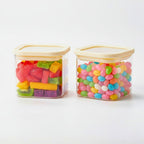 1CHASE Square Glass Storage Jars – 900ML (Set Of 2) | Airtight & Stackable Borosilicate Food Storage Jars with Silicone Lids for Kitchen, Pantry, Snacks, Spices & Dry Food