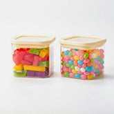 1CHASE Square Glass Storage Jars – 900ML (Set Of 2) | Airtight & Stackable Borosilicate Food Storage Jars with Silicone Lids for Kitchen, Pantry, Snacks, Spices & Dry Food