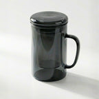 Smoky Grey Borosilicate Glass Mug with Infuser – 450ML