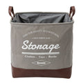 Foldable Square Laundry Basket with Leather Base – 40L
