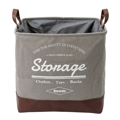 Foldable Square Laundry Basket 40L – Fabric Storage Hamper with Leather Base & Handles, Collapsible Clothes Organizer for Laundry, Toys & Home Storage