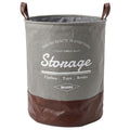 Round Foldable Laundry Basket with Leather Base – 60L