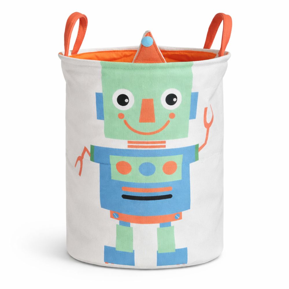 Kids Laundry Basket 50L Canvas Storage Organizer – Ballerina Girl Design, Foldable Toy & Clothes Hamper with Handles, 35W x 45H cm