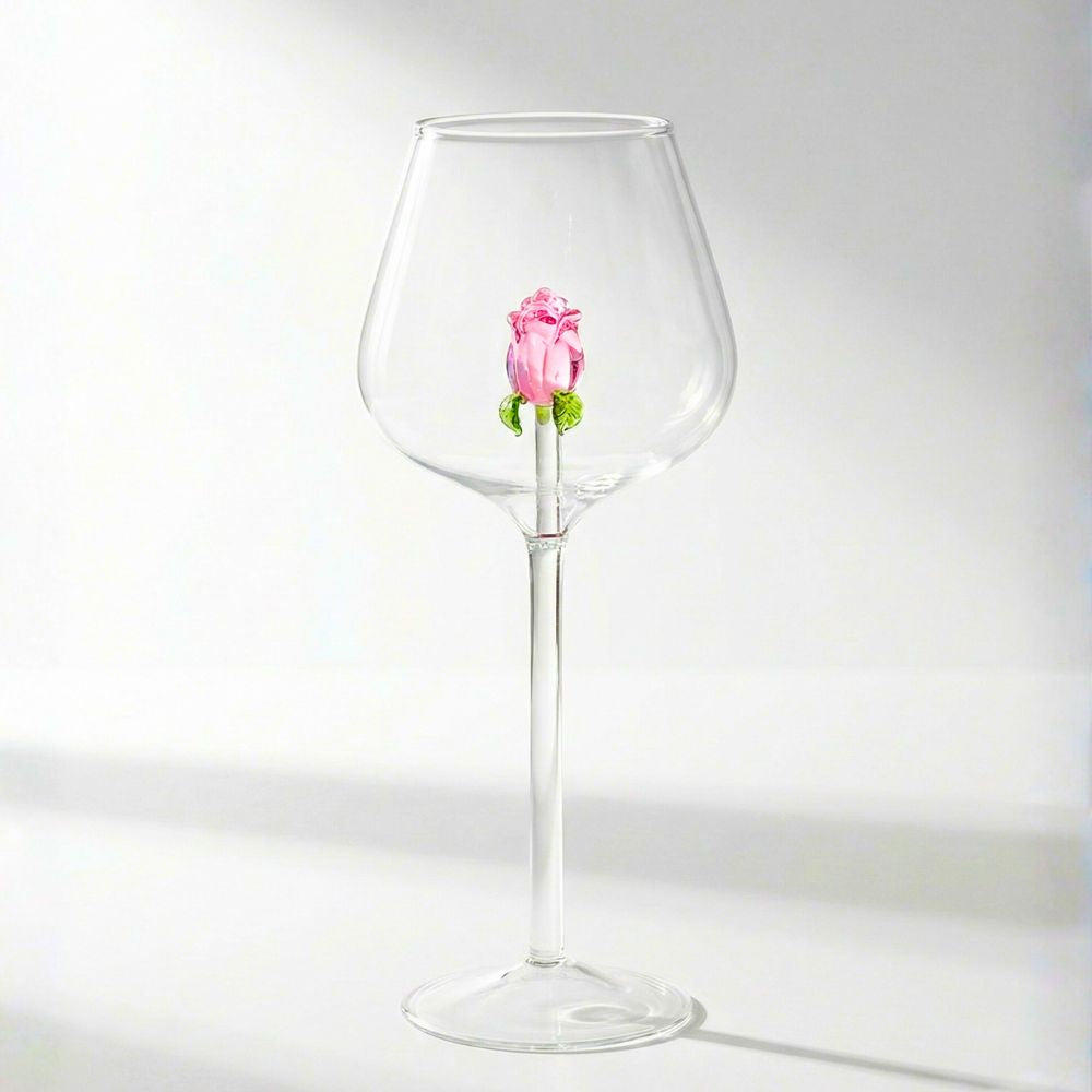 Pink Rose Borosilicate Champagne Glass – 650ML
