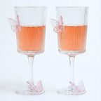 Ribbed Butterfly Wine Glasses – Set of 2