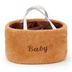 Baby Diaper Caddy Organiser – Soft Plush Nursery Basket