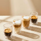 Glacier Double Wall Glass Cups – Set of 4, 400ML