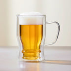 Beer Glass Mug Insulated Mug,23 oz/650ml Double Wall Mugs Pub Glass for Cold Drink and Hot Coffee, Insulated Mugs Cup, Borosilicate Glassware Bar Glass Drinking Glasses.