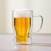 Beer Glass Mug Insulated Mug,23 oz/650ml Double Wall Mugs Pub Glass for Cold Drink and Hot Coffee, Insulated Mugs Cup, Borosilicate Glassware Bar Glass Drinking Glasses.