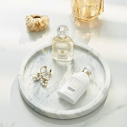 Elegant White Natural Round Marble Tray – Premium Serving Tray for Home Décor