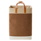Foldable Velvet Laundry Basket with Leather Handles – 60L