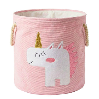 Kids Laundry Basket 50L Canvas Storage Organizer – Ballerina Girl Design, Foldable Toy & Clothes Hamper with Handles, 35W x 45H cm